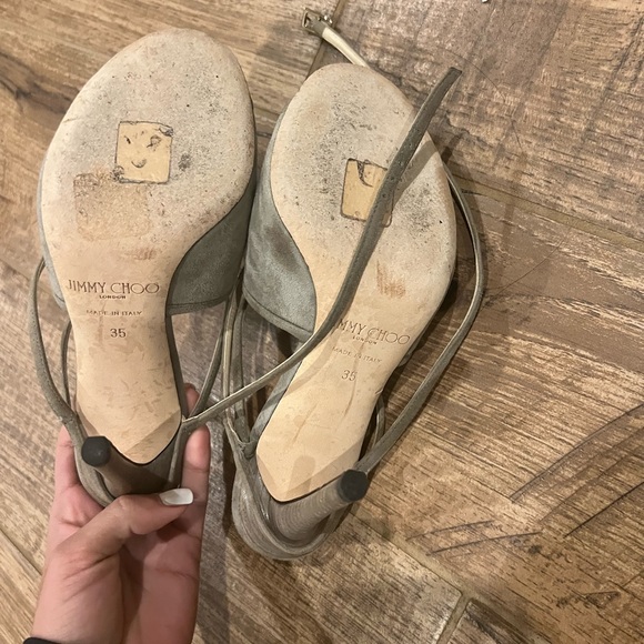 Gray Flora Suede Jimmy Choo Pumps 35 - Picture 8 of 8